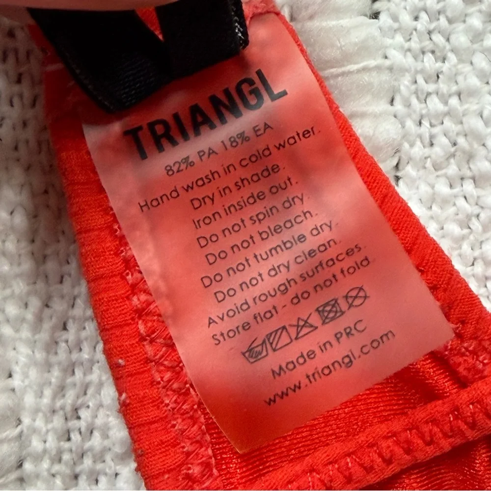 Triangl Bikini Red Balconette Swim Top Size Small